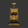 Yellow Bulldozer With Operator Cab Steel Tracks And Large Front Blade