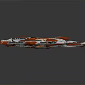 Futuristic Red And White Spacecraft Model For Advanced Cosmic Exploration Missions
