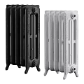 Vintage Black And White Radiators With Elegant Decorative Patterns For Home Use