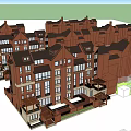 Traditional Red Brick Terraced Buildings With Multiple Units Windows And Gabled Roofs