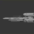Futuristic Spaceship 3D Model With White Mechanical Structure And Detailed Sci-Fi Design