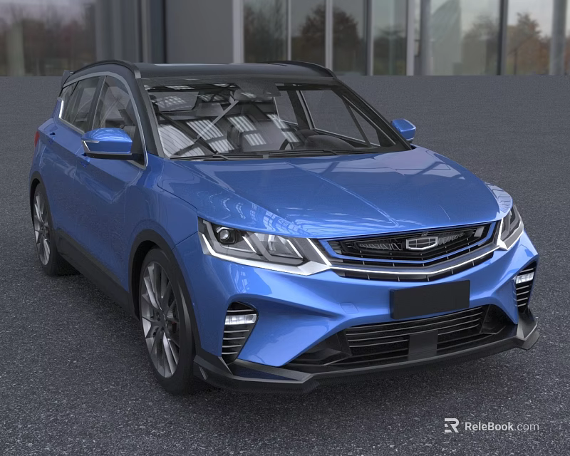 Blue Modern SUV With Sporty Exterior LED Headlights And Alloy Wheels 3d model 
