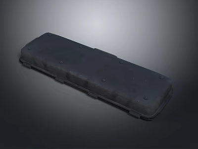 Black Rectangular Storage Container With Secure Lid For Organizing Daily Supplies 3d model