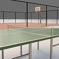 Indoor Green Table Tennis Table With Net And Metal Legs