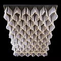 Modern Wavy Fabric Chandelier With Layered Design For Stylish Interior Decoration