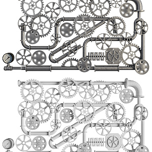 Industrial LOFT gear pipe gear 3d model