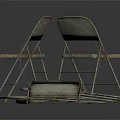 Rustic Metal Frame Leisure Chairs Featuring Folded And Stacked Vintage Design