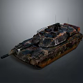 Military Tank With Camouflage Paint Armored Design And Combat Cannon
