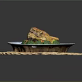 Delicious Grilled Chicken with Broccoli on Blue and White Plate and Woven Placemat