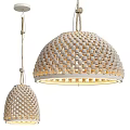 Rattan Dome Shaped Pendant Lights With Warm Glowing Interior And Handwoven Design