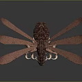 Intricate Dragonfly Inspired Sculpture With Skeleton Like Body And Detailed Wings