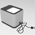 Modern Square Gray White Electronic Device With USB Cable Connection 3d model