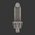 Black Metal Mechanical Equipment Part With Long Rod And End Connector