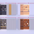 Modern Wooden Bookcase Design With White Gray Storage Shelves And Compartments