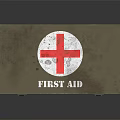 Vintage Metal First Aid Kit As Medical Device With Red Cross Symbol First Aid Label
