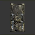 Military Tank With Camouflage Paint And Missile Launchers On Top