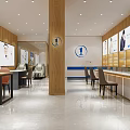 Health Product Specialty Store Interior With Display Screens Wooden Walls And Customer Seating