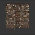 Unique Creative Bookshelf Furniture Made With Stacked Brown Books And Layered Design