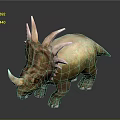 Detailed 3D Model of Triceratops Dinosaur With Horns and Standing Pose