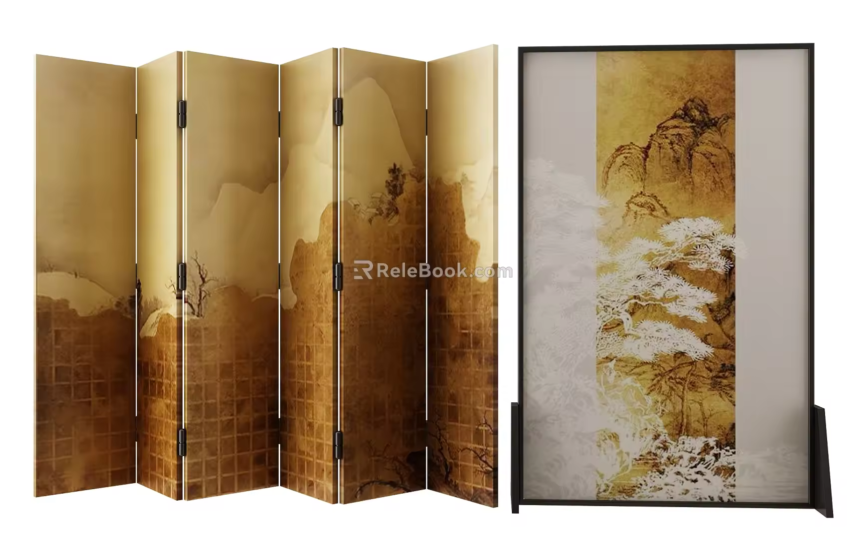 new chinese style screen 3d model