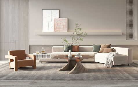 Modern sofa coffee table combination 3d model