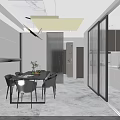 Modern Living Dining Room Interior With Sofa Coffee Table TV Decorative Plant And Soft Lighting