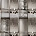 Modern partition glass brick 3d model