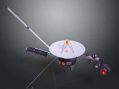 Advanced Spacecraft Scientific Equipment With Parabolic Antenna Long Boom And Instruments 3d model