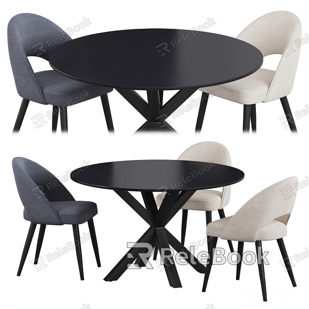 Jane European Dining Table and Chair Combination model