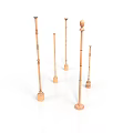 Wooden Decorative Pillars With Various Heights And Ornate Tops For Scene Design