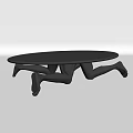Modern Black Round Table With Sculptural Legs For Living Space Decor