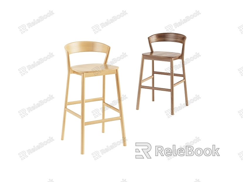 Simple solid wood bar chair combination model