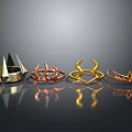 Four Stylish Decorative Rings With Geometric And Curved Metal Designs