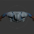Medieval Knight Full Body Metal Armor With Blue Red Decorative Accents Design