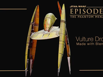 Star Wars The Phantom Menace Vulture Droid Model Made with Blender Software 3d model