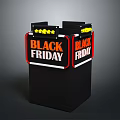 Black Friday Display Stand With Red Borders Yellow Accents And Bold Lettering