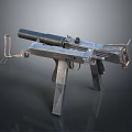 Tactical Military Machine Gun With Metal Frame Bipod Stand And Long Barrel Design