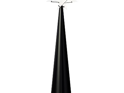 Sleek Black Tapered Floor Lamp With Two Adjustable Light Heads Design 3d model