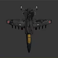 Detailed Dark Gray Fighter Jet Model With Golden Canopy And Japanese Flag Markings