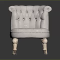 Elegant Single Sofa With Tufted Back Rolled Arms And Wooden Caster Legs 3d model