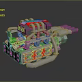 Modern Engine Racing Engine Racing Engine Car Engine 3d model