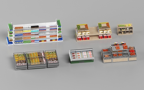 Modern Supermarket Snack House Shelf Supermarket Shelf 3d model