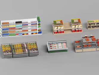 Modern Supermarket Snack House Shelf Supermarket Shelf 3d model