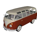 Classic Red And White Vintage Volkswagen Van With Retro Design Features