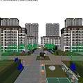 Atrium landscape of residential district 3d model