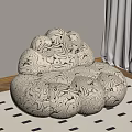 Cloud Shaped Single Sofa With Black And White Abstract Pattern In Living Room