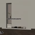 Entryway Cabinet And Side Cabinet With Modern Design Marble Top Built-in Lighting And Decorative Plant