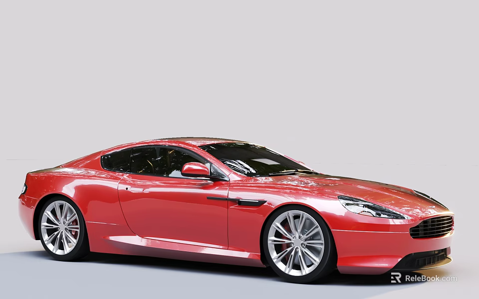 Red Sports Car With Sleek Design And Shiny Wheels 3d model 