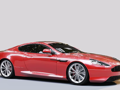 Red Sports Car With Sleek Design And Shiny Wheels 3d model