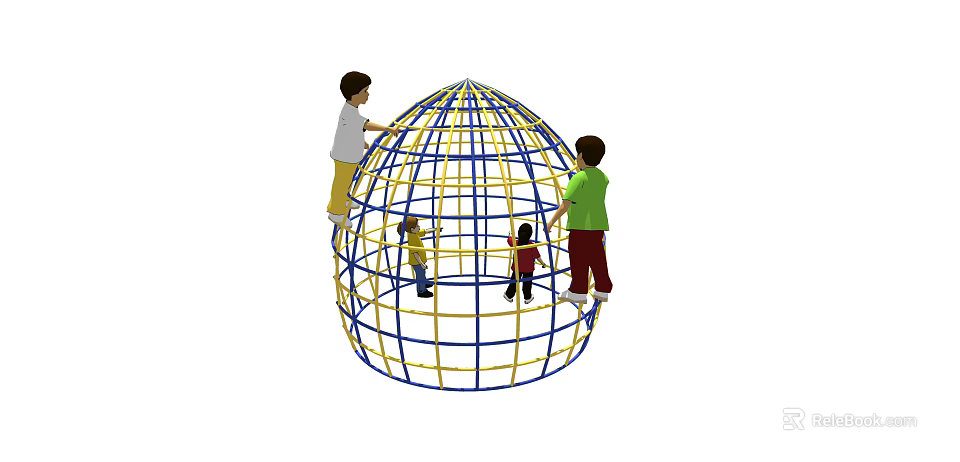 Outdoor Spherical Grid Playground Equipment Where Kids Climb And Play Together 3d model 